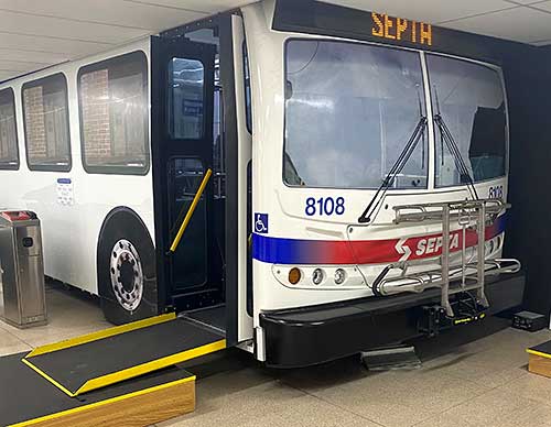 training bus in the Accessible Travel Center