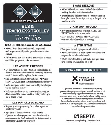 download the bus and trackless trolley safety tipsheet