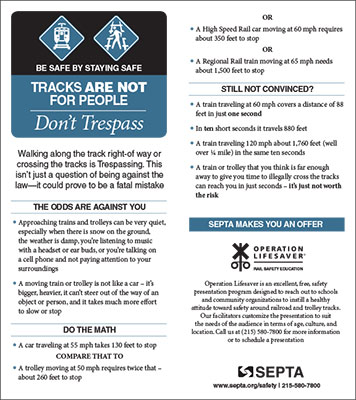 download the Regional Rail tresspassing warning tipsheet